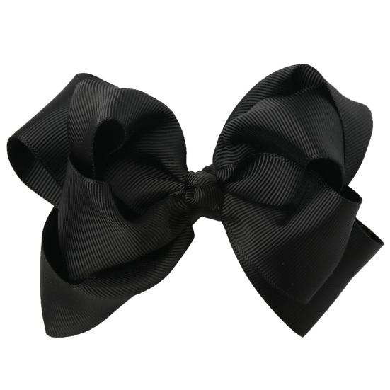 Bow Hairpin Safety Alloy Hair Clip with Burr-Free Metal Spring Double-Layer Threaded Webbing Bow Kids Non-Slip Hair Accessory