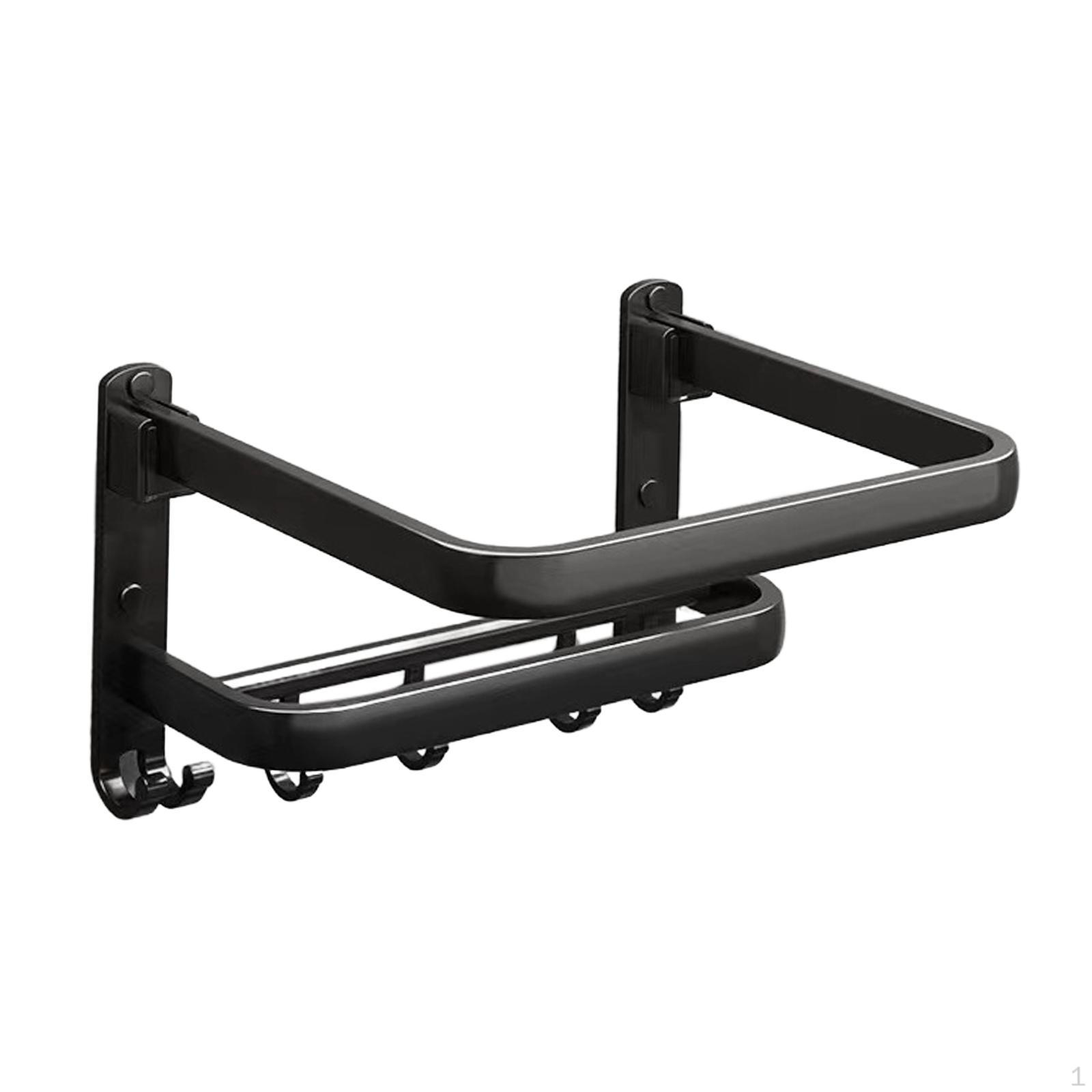 

Регулируемый органайзер для хранения полотенец и раковины в ванной комнате Double Rod and Hooks