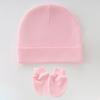 3 Set Baby Bonnet Hat Feature Foldable Cuff with Mittens Cotton Fabric Gentle On Skin Multiple Color Available