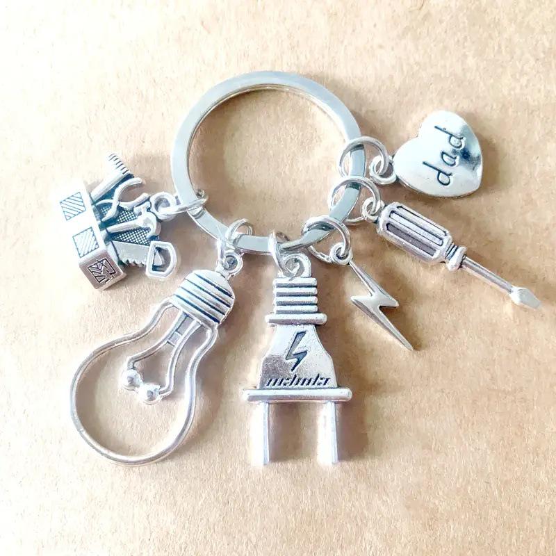 Father's Day Tool Keychain: Hammer, Wrench & Screwdriver Pendant for Dad