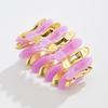 Retro Bunt gefärbtes Acrylharz Elastizität Armreif Geometrisch Übertrieben Breit Rund Stretch Armreifen für Frauen Klobiger Schmuck