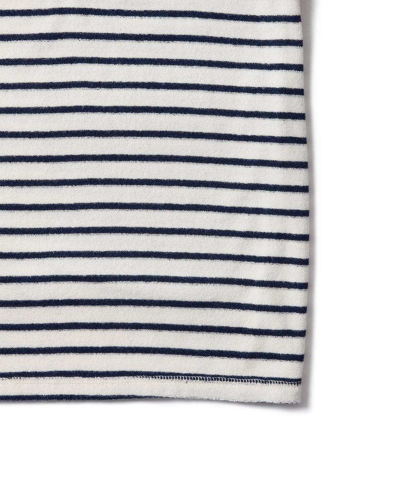AMFEAST Striped Terry Pocket T-Shirt Navy