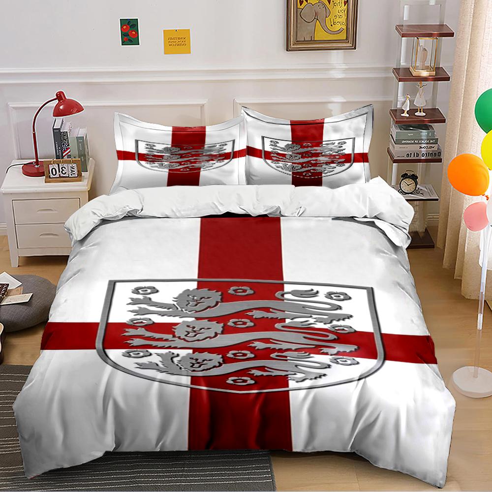 England Football Crest Design Bedding Set (1 duvet cover, 2 pillowcases, duvet not included) sofas