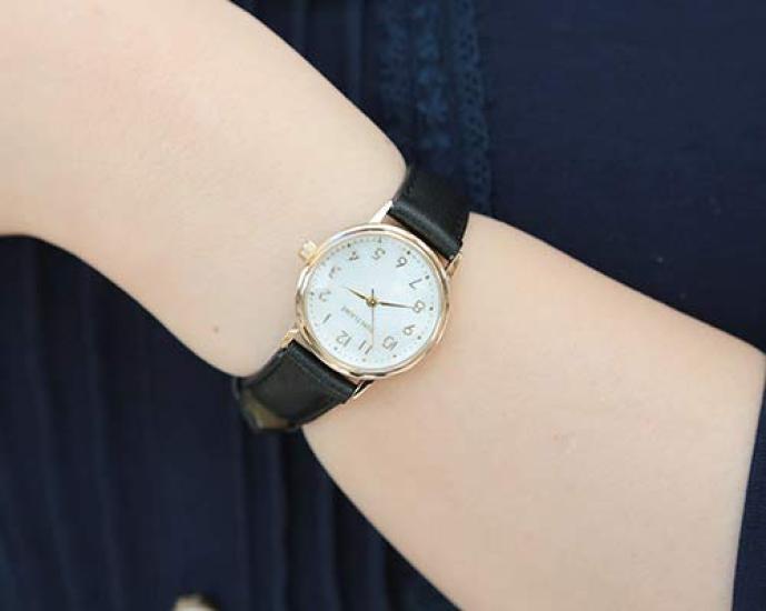 SUN FLAME Made In Japan Women's Watch MJL-B22-BK Black, Mother of Pearl Dial, Arabic Numerals