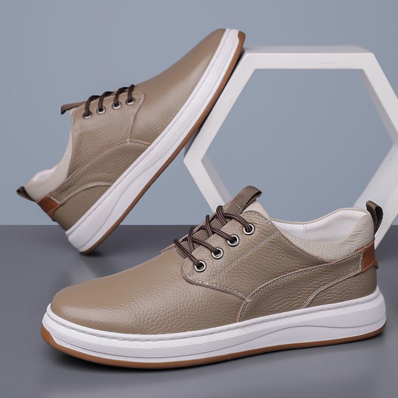 Trendy Brand Men's Leather Casual Shoes Outdoor Oxford Shoes Simple Versatile Men's Business Work Shoes Commuting Daily