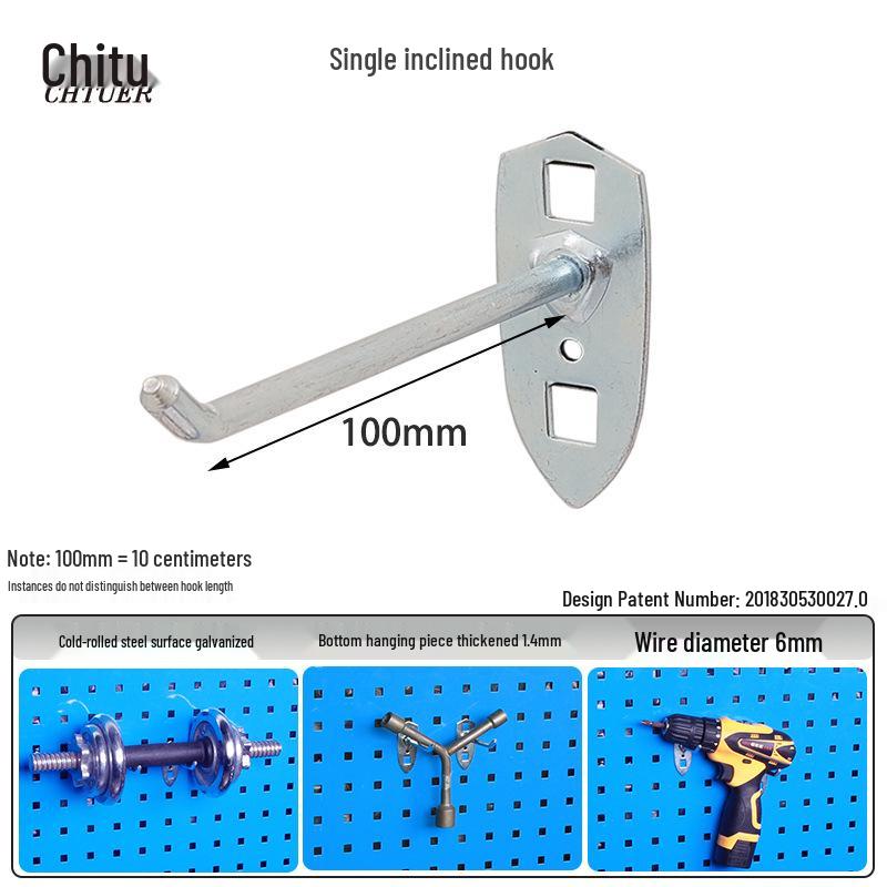 Chi Tu Single Hook Tool Pegboard Wall Rack for Perforated Display Boards