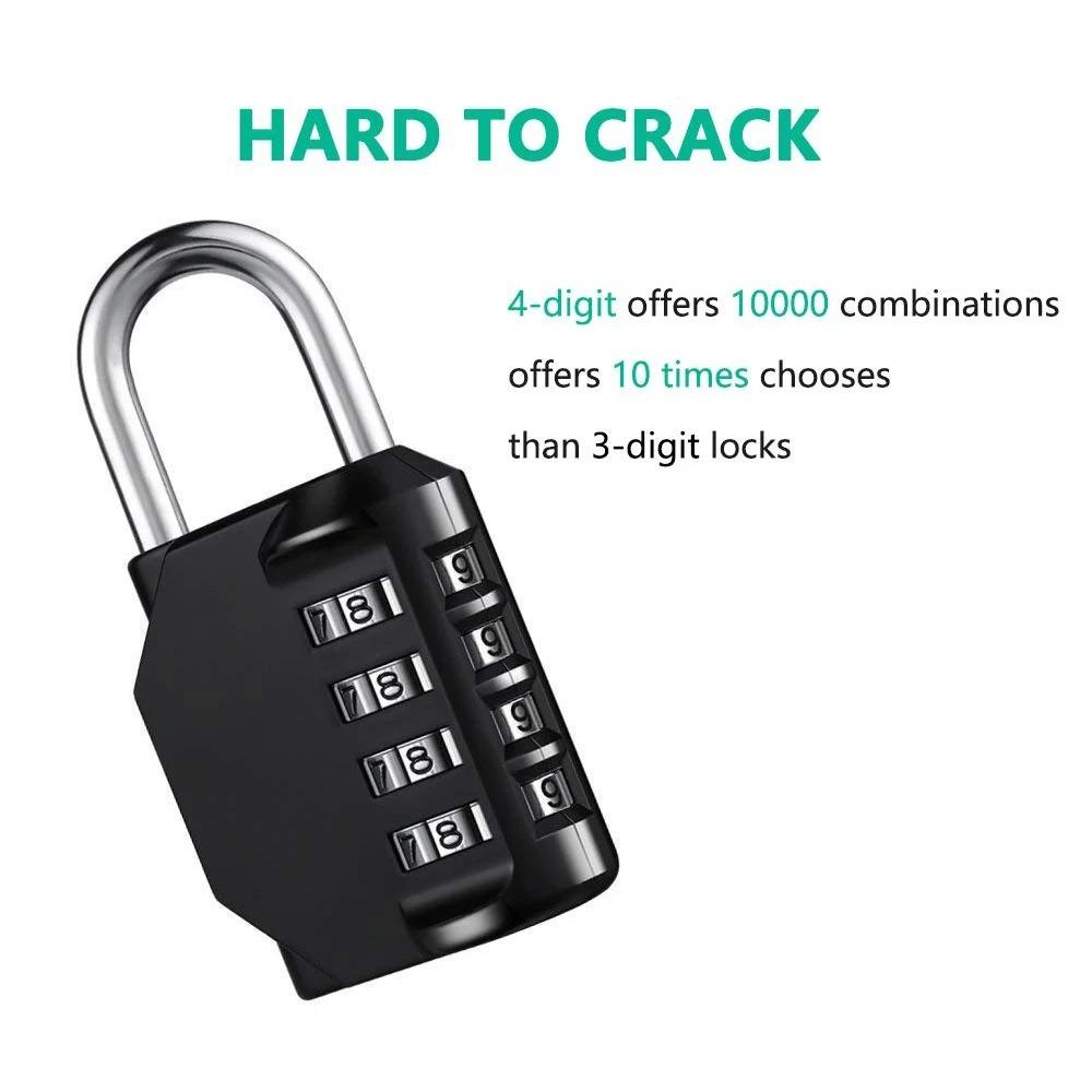 Resettable Padlock with Combination 4 Digit Suitcase Lock Safety Combination Lock  Outdoor