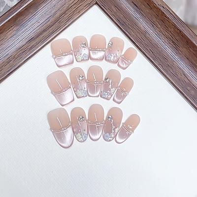 Handgewebte Rüstung Niedliche Kleine Blume Rein High-End Französische Katzenaugen Dreidimensional Handbemalte Kleine Blume Maniküre Aufkleber