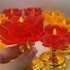 2Pcs Creative Electronic Lotus Lamp Ornament Lotus Shaped Swing Flameless Candles  Home Decor