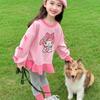 Girls' Toddler Long Sleeve Korean Style Casual Sweatshirt and Dress Set for Spring and Autumn