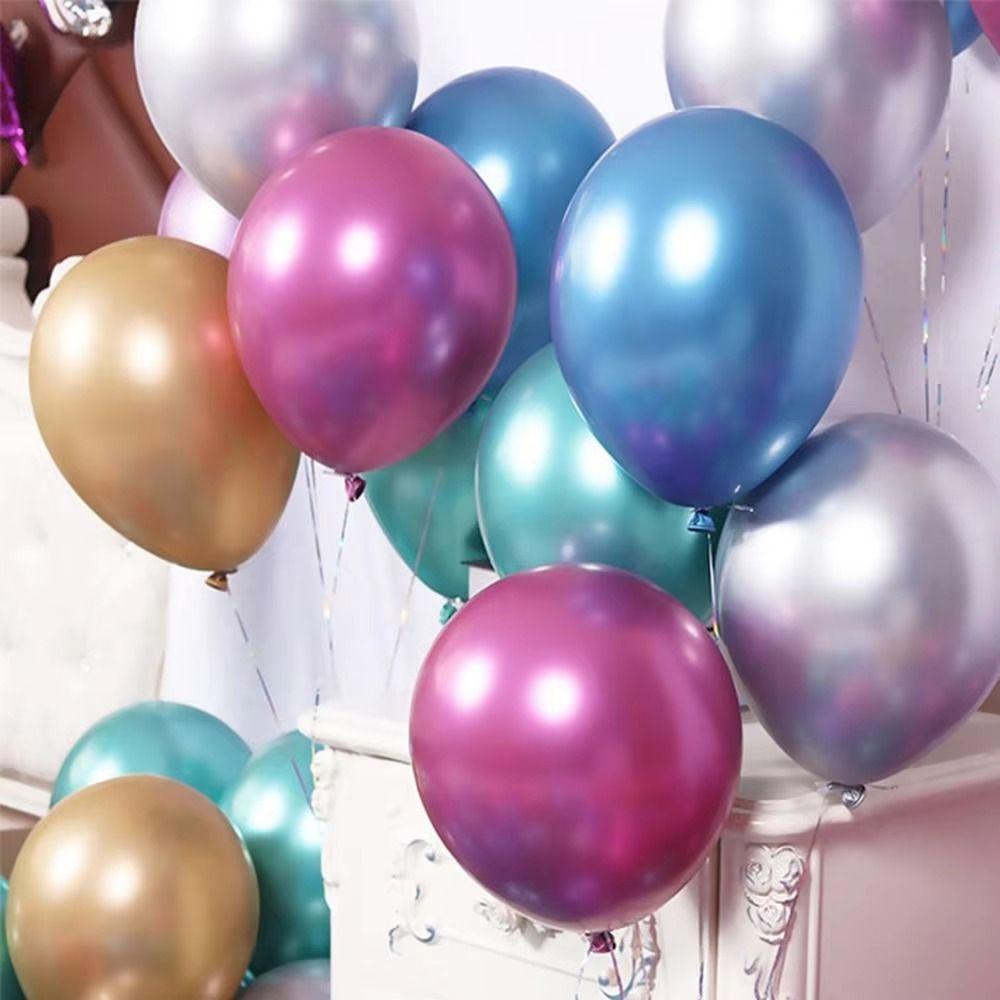 50PCS Thicker Material Thicker Balloons Metal Color Finish Party Balloons Baby Shower