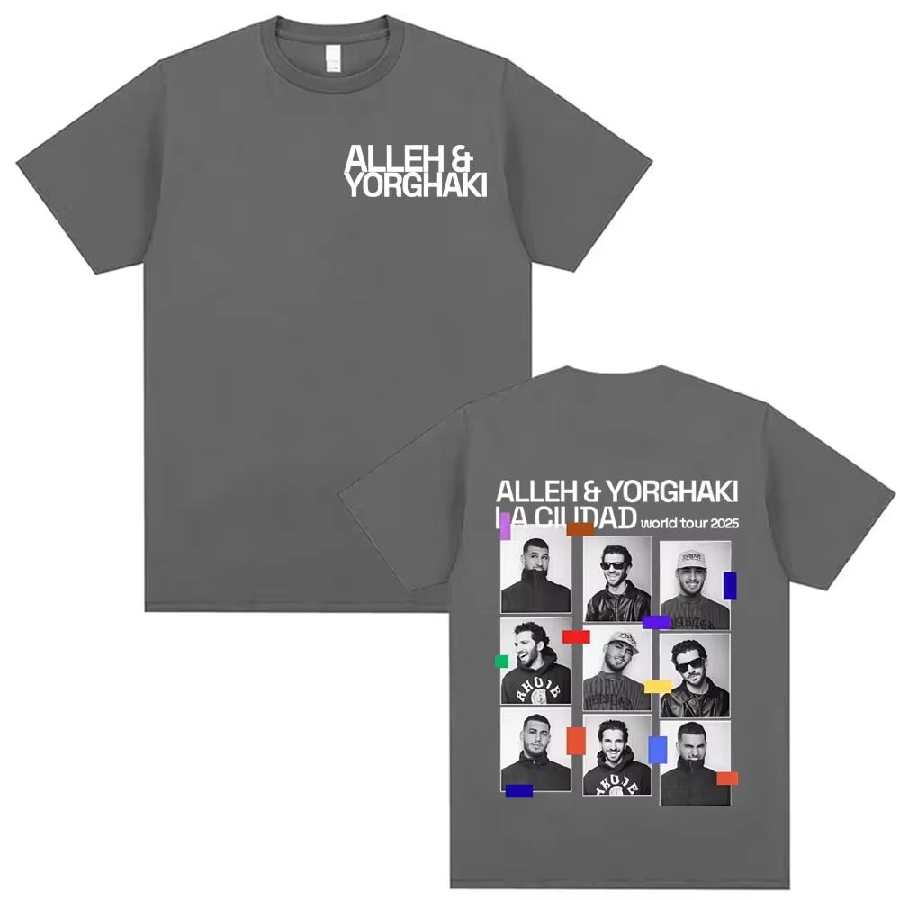 Alleh  Yorghaki La Ciudad Worid Tour 2026 Printed T Shirt Men Women Harajuku Vintage 90s Tshirt Summer Pop music Streetwear