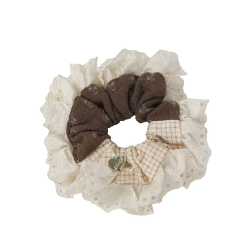 

cozing Lace scrunchie_brown brown