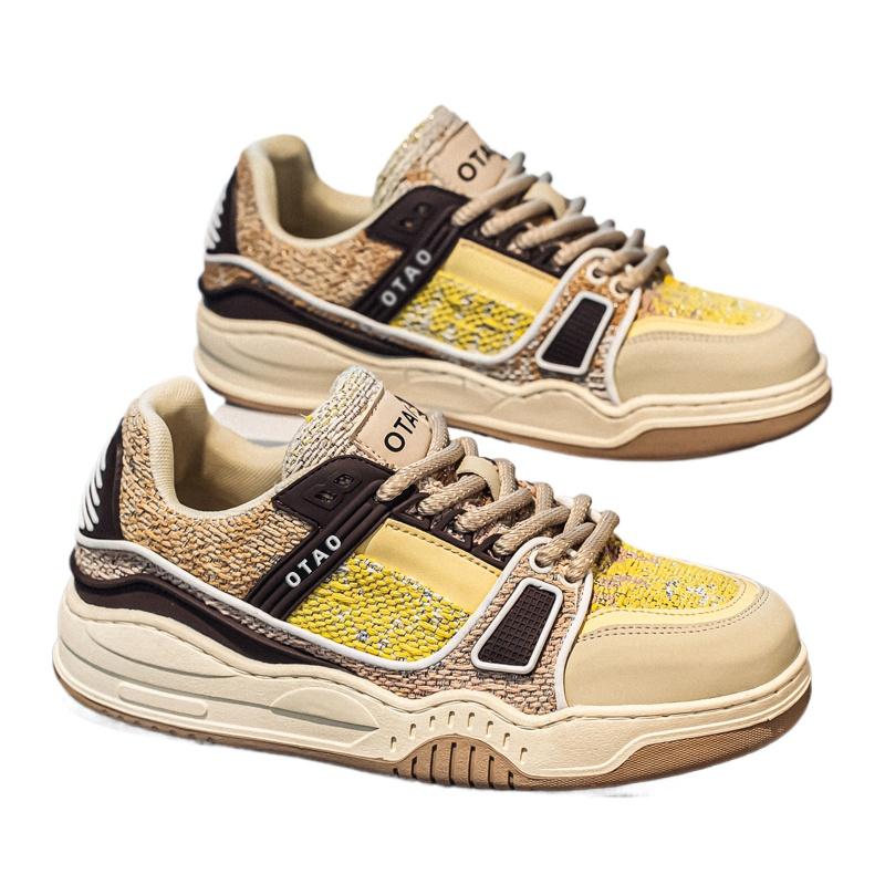 Thick Soled Sports Shoes for Men Easy To Match with Sneakers Fashionable Casual Leather Fabric Breathable Men's Casual Shoes