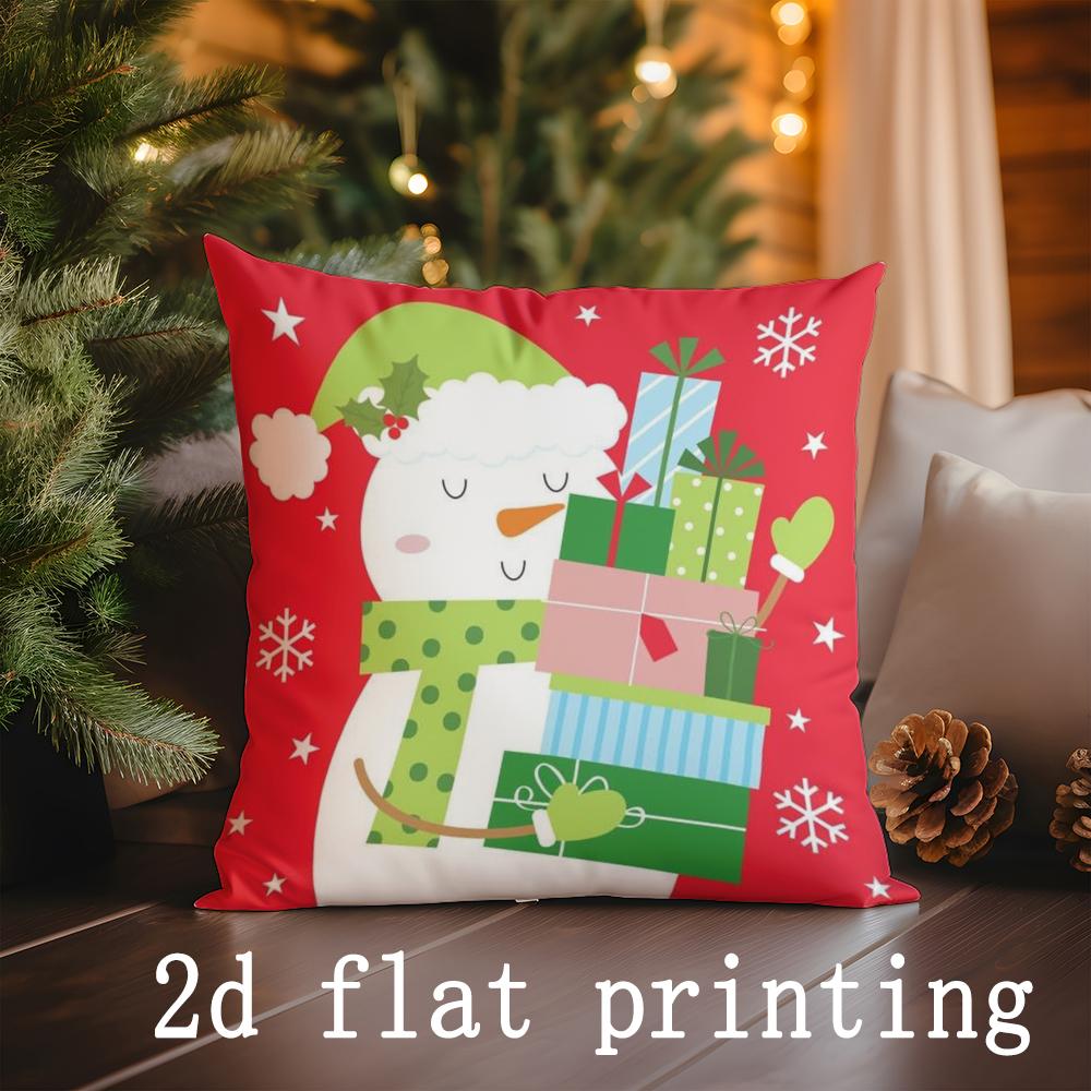 Home Decor Christmas-themed Cartoon Pillow Covers Suitable For Sofa Bedroom Car Pillow Cover Cushion Rectangular Back Cushion