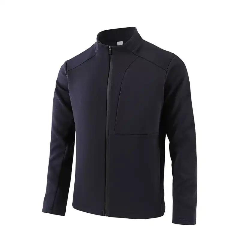 Těžká Neformální Sportovní Univerzální Svetr na Zip se Stojáčkem Pánská Bunda s Dlouhým Rukávem