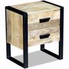 Side Table with 2 Drawers Mango Wood 43 x 33 x 51 cm