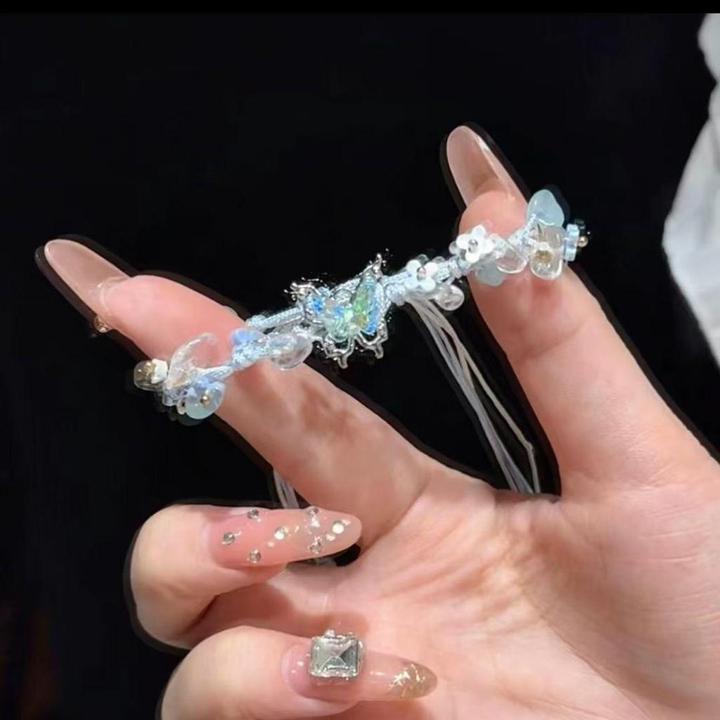 New Chinese Handmade Sweet Lotus & Butterfly Bracelet with Osmanthus & Cat Charm