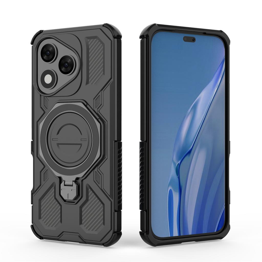 For Honor 400 Lite 5G Magnetic Case Rotating Metal Kickstand Shockproof PC+TPU Phone Back Cover