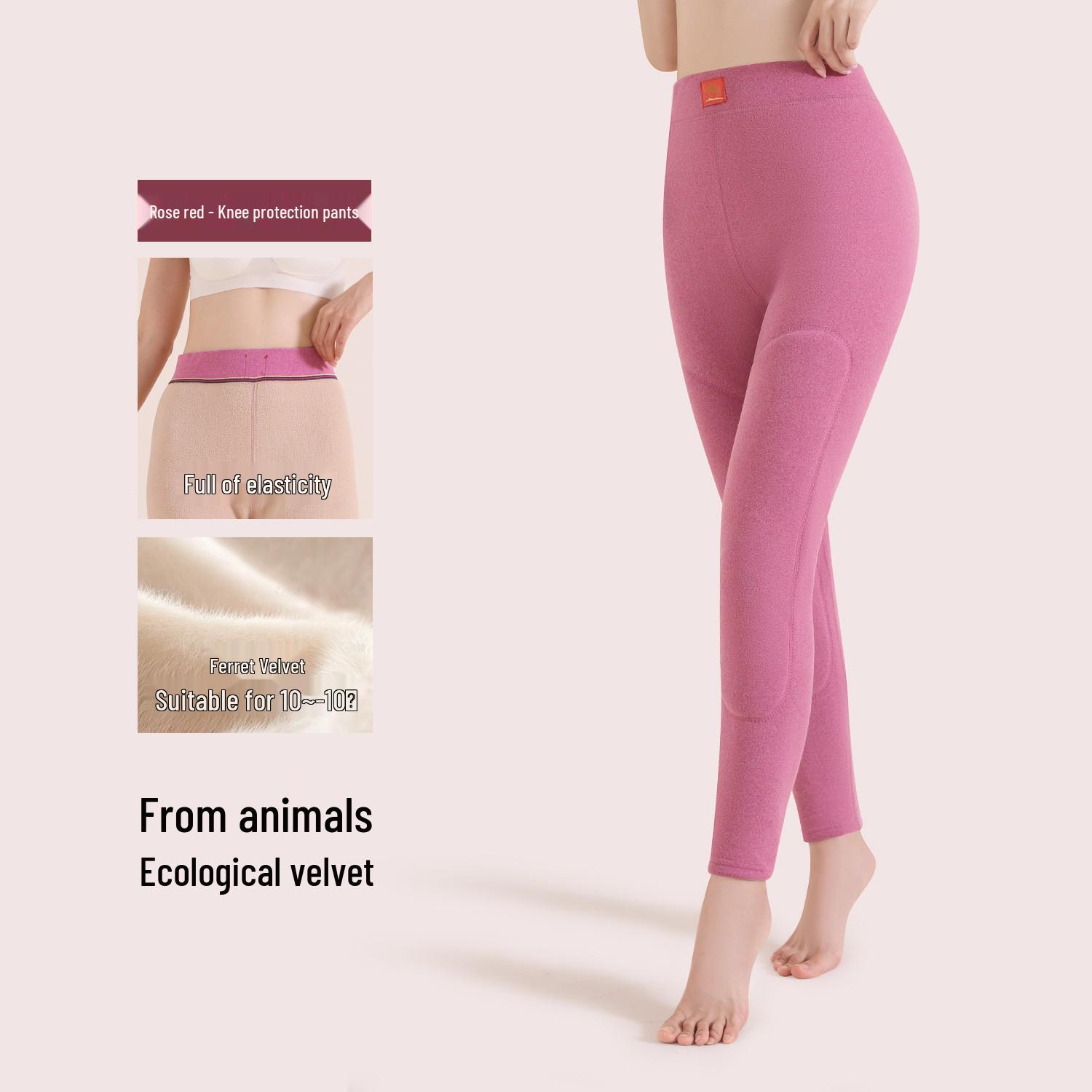 

Women s Extra Thick Fleece-Lined Lambswool Pants – High Waist, Elastic, Warm Winter Layer XL [Recommended 80-100 lbs]