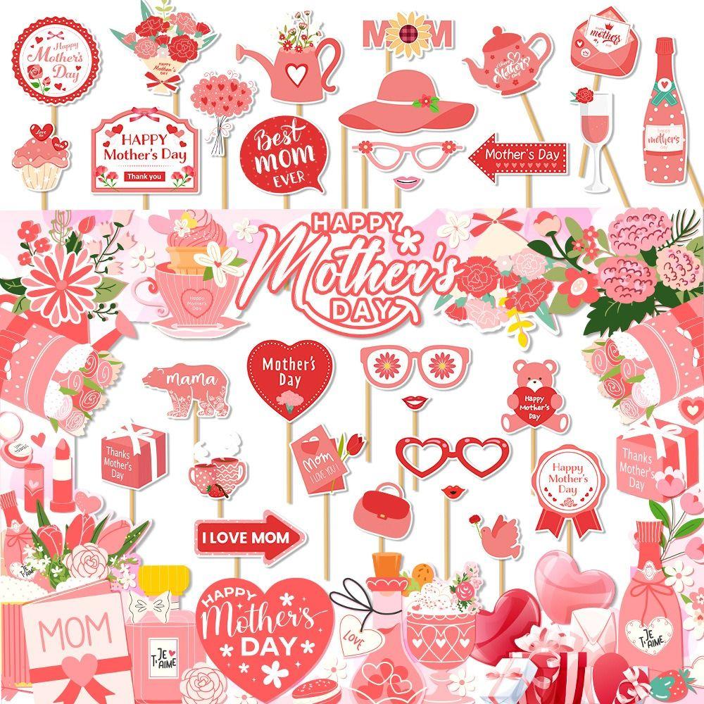 Handmade Best Mom Ever Photo Frame Paper Dress Up Mask  Happy Mother's Day