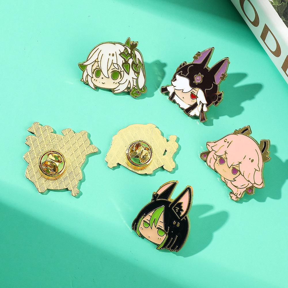 Walnut Genshin Impact Lapel Pin With Cartoon Design Character