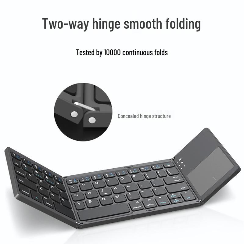 Ultra-thin Foldable Wireless Bluetooth Keyboard with Touchpad for iPad