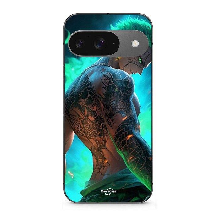 Coque pour Google Pixel 9 One piece Zoro 3D Manga anime Fanart noir