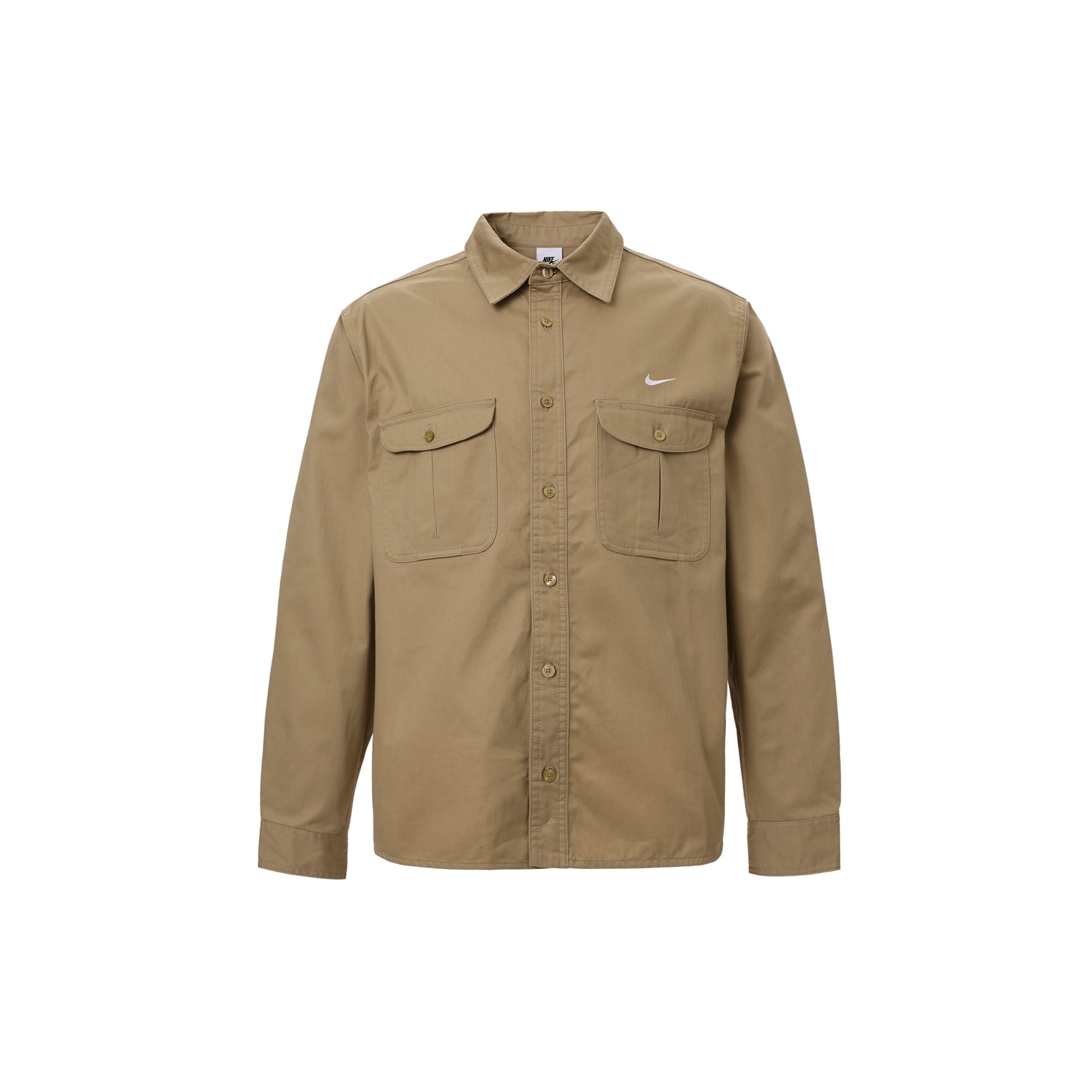 

Nike Рубашка поло с длинными рукавами и вышитым логотипом на кармане. Мужские топы цвета хаки DQ6288-247 L