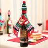 3pcs Christmas Themed Knitted Wine Bottle Cover Holiday Decoration Reindeer Santa Claus with Hat Scarf Design Home Decoration
