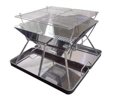 SCAMPER BBQ Stove, Fire Pit, Compact Folding, For 2-4 People, 2-in-1, Includes Storage Bag, Perfect for Outdoor BBQs (Stainless Steel Tray Included)