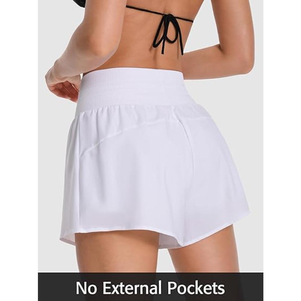 Charmleaks 3" Women 2 in 1 High Waisted Swim Board Shorts UPF 50+ Quick Dry Swim Trunks with Liner