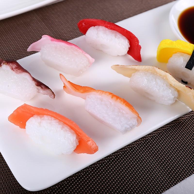 Japanese Cuisine Food Props Hotel Restaurant Store Shop Decoration Fake Simulation Rice Shrimp Salmon Fish Fillet Slices Sushi