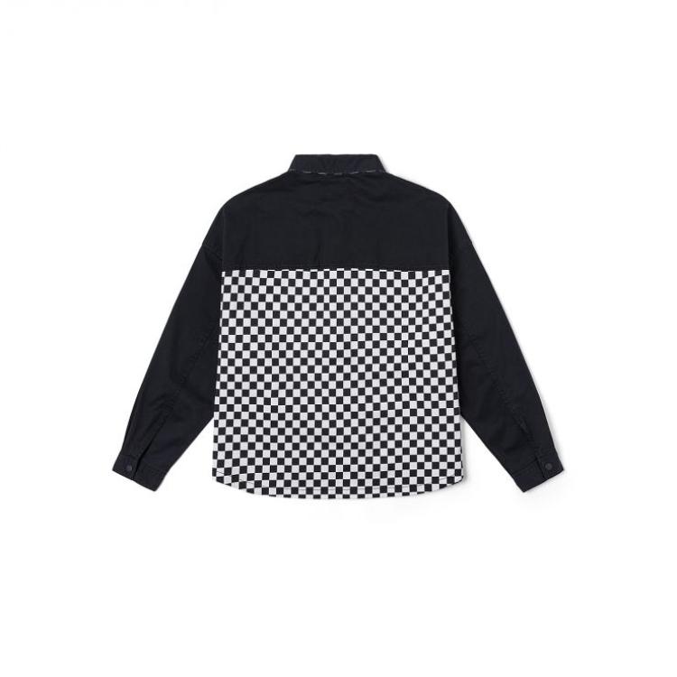Vans Comfortable Fashionable Personalized Warm Long Sleeve Shirt Women Shirts Black Checkered VN000NFAEC5