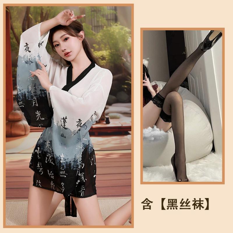 Sex underwear two-dimensional long-sleeved Hanfu seduction cosplay suit sexy women's pajamas