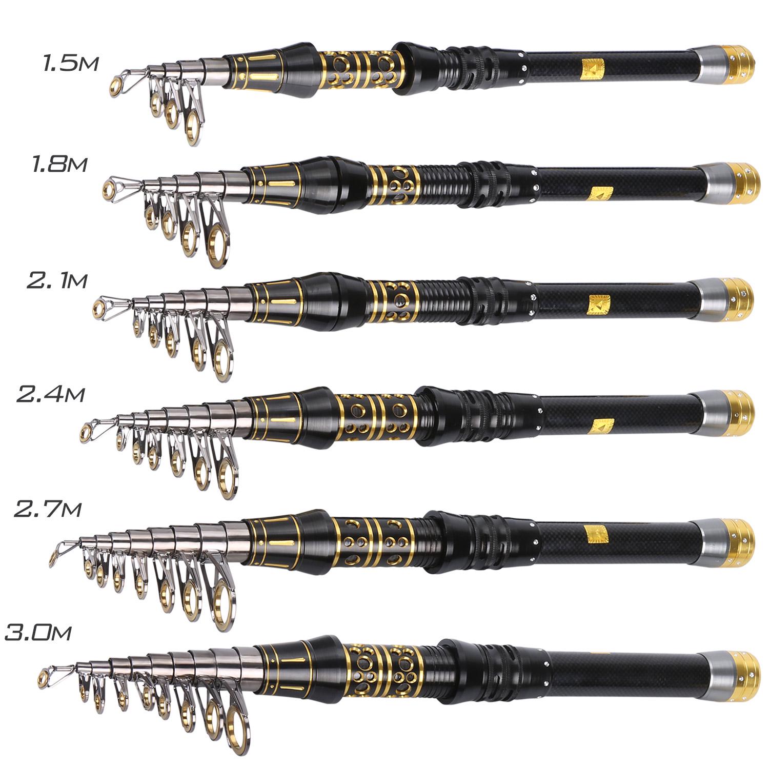 

Удочка 1,5-3,0 м из углеродного волокна, портативная телескопическая удочка для рыбалки на открытом воздухе 3.0m