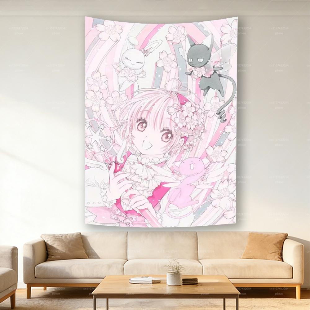 Anime-Mädchen Cartoon Wandteppich Kunst Wandbehang für Wohnheim Schlafzimmer Nachttisch Mietwohnung Wandhintergrund Dekor