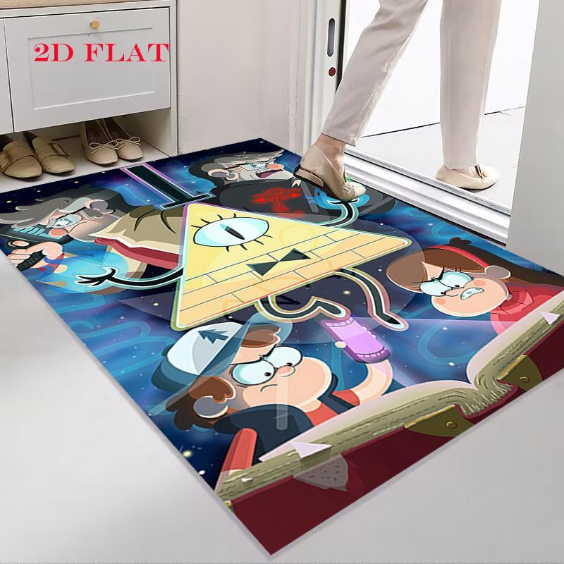 Mutiger Gravity Falls Teppich für Wohnzimmer Schlafzimmer Zuhause Sofadekoration, Kinderspiel Rutschfeste Bodenmatte