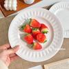 Elegant Embossed White Round Plate - Minimalist Tableware for Everyday Use