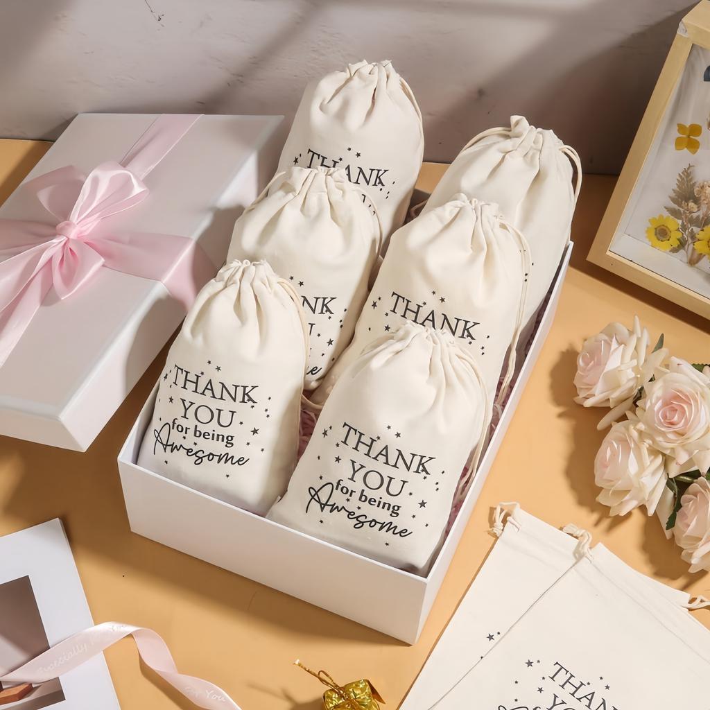 3/5pcs Inspirational Drawstring Gift Bags - Motivational Appreciation Pouches with Uplifting Quotes for Employee Recognition