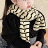 Écharpes de cou pour enfants à motif rayé Chaudes Écharpes tricotées Polyvalentes pour enfants Accessoires d'hiver à la mode