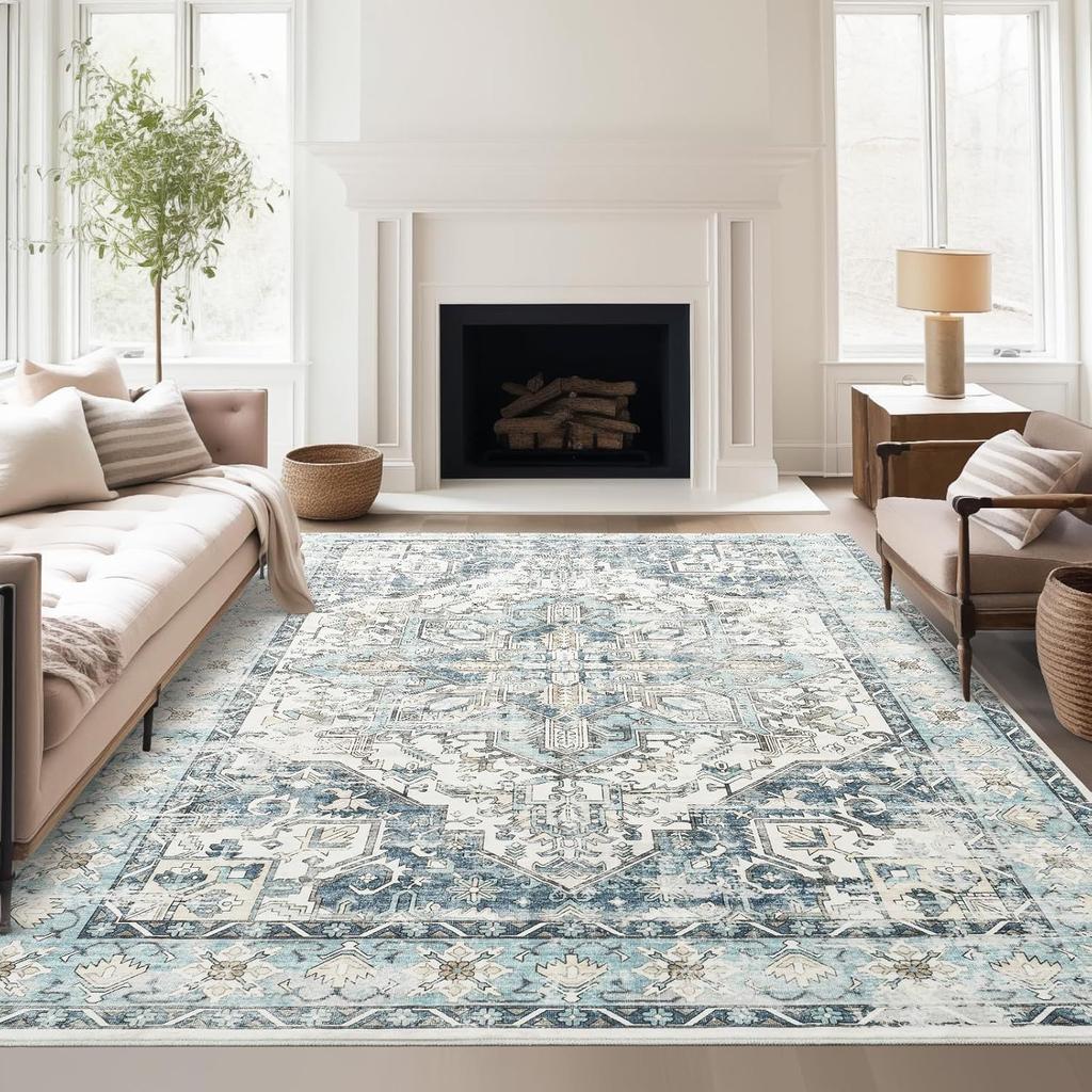 Retro Home Living Room Rug Large Size Non-slip Entrance Door Mats Easy Cleaning Soft Bedroom Carpet Decoration