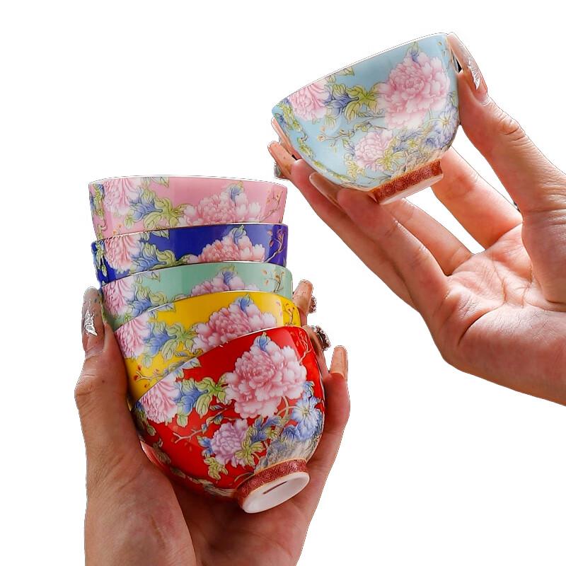 Tao Ding Xuan Bird & Flower Ceramic Tea Cup Set