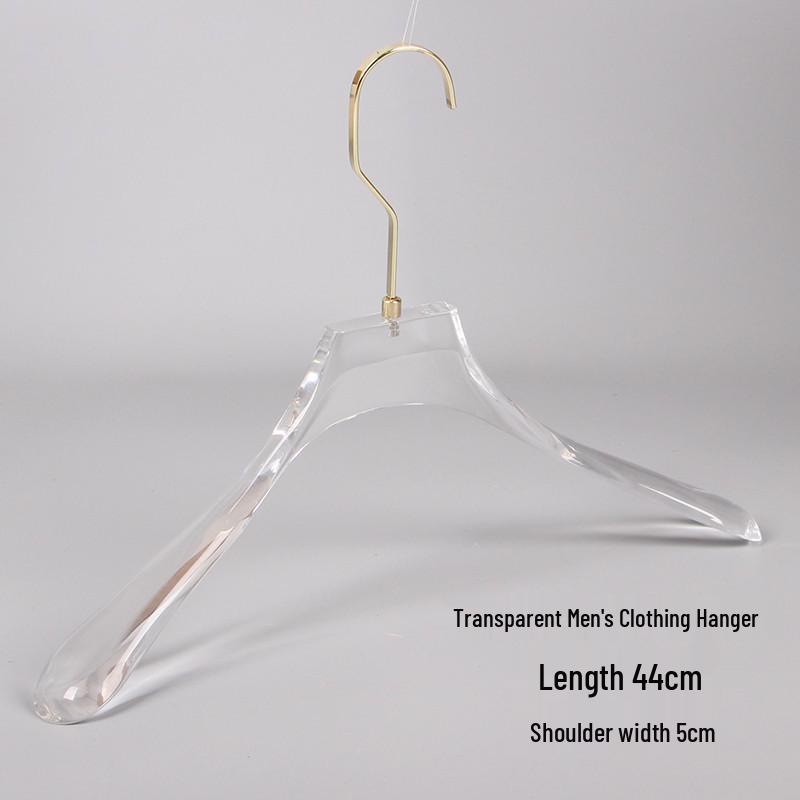 Smoky Gray Transparent Acrylic Men's Clothing Hanger with Custom Store Logo for Pants