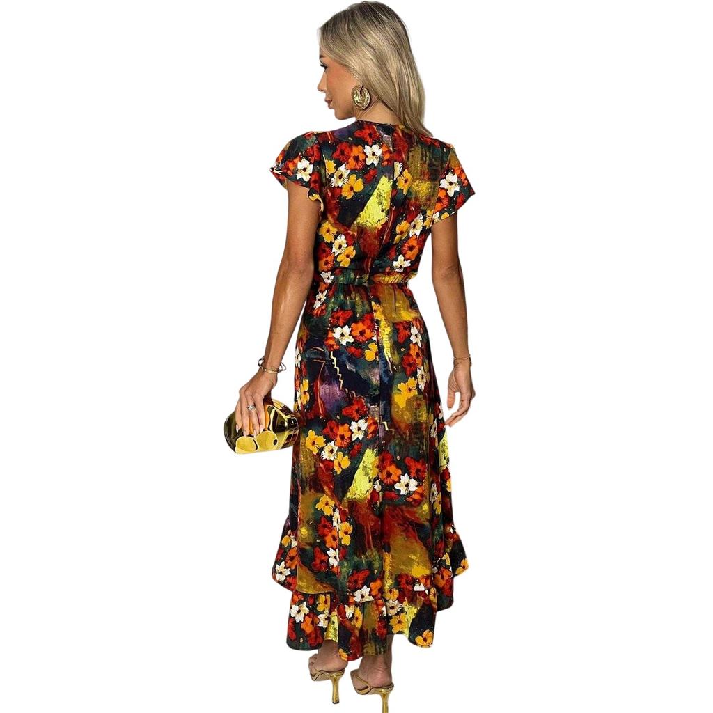AX Paris Womens/Ladies Floral Frill Hem Wrap Dress