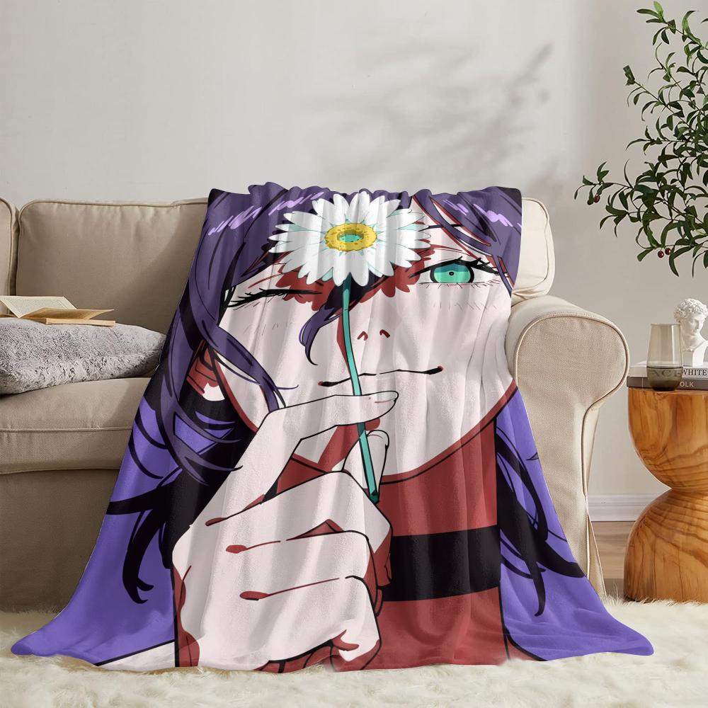 GUOYU Blanket Cchainsaw man Raze Throw Soft Flannel Throw Summer Blanket Lightweight Cozy Nap Blanket for Sofa Bed Travel