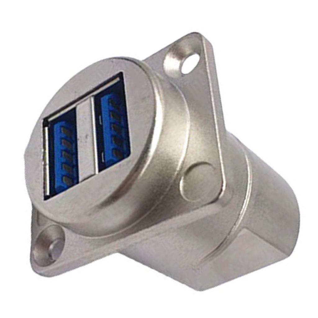 USB 3.0 Socket Dual USB A Port Female To Female Coupler Socket D Type Panel Mount Connector for
