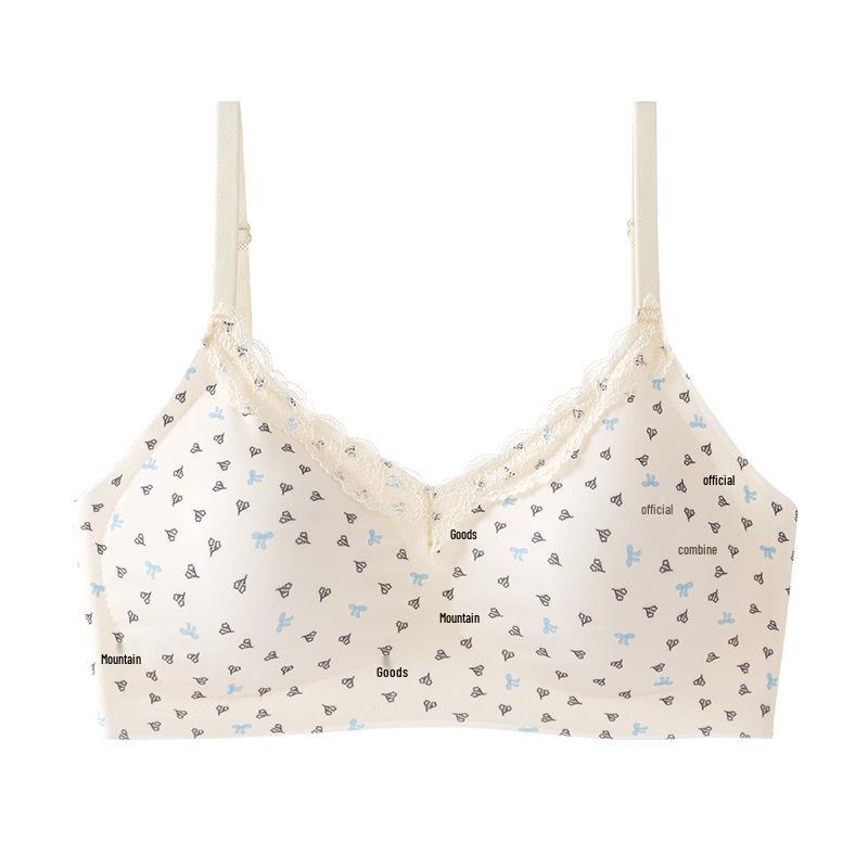 Pure Desire Floral Lace Push-Up Wireless Bra for Small Bust - Soft, Anti-Sagging, Sweet and Thin