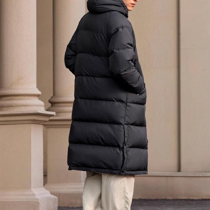 adidas Puffy Long Down Jacket Water-Resistant Warm Sports Casual Hooded Long Sleeve Down Jacket Women Jacket Black JV6197
