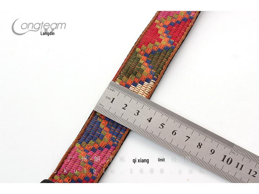 Bohemian Ethnic Leather Ukulele Headstock and Endpin Strap